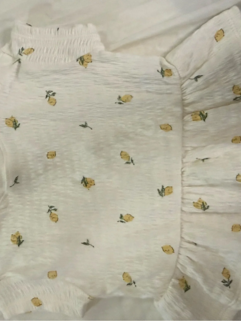 Carter's White Lemon Print Ruffle Shorts Set